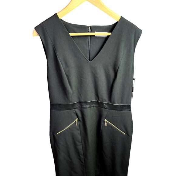 Calvin Klein Black Sheath Crepe Dress Work Career | Sz 12 | NWT - Picture 15 of 16